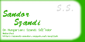 sandor szandi business card